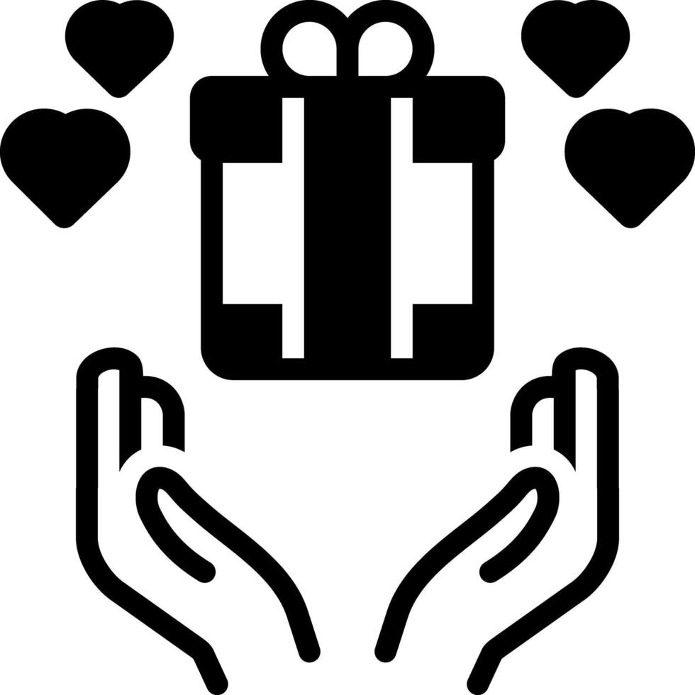 Solid black icon for charity vector