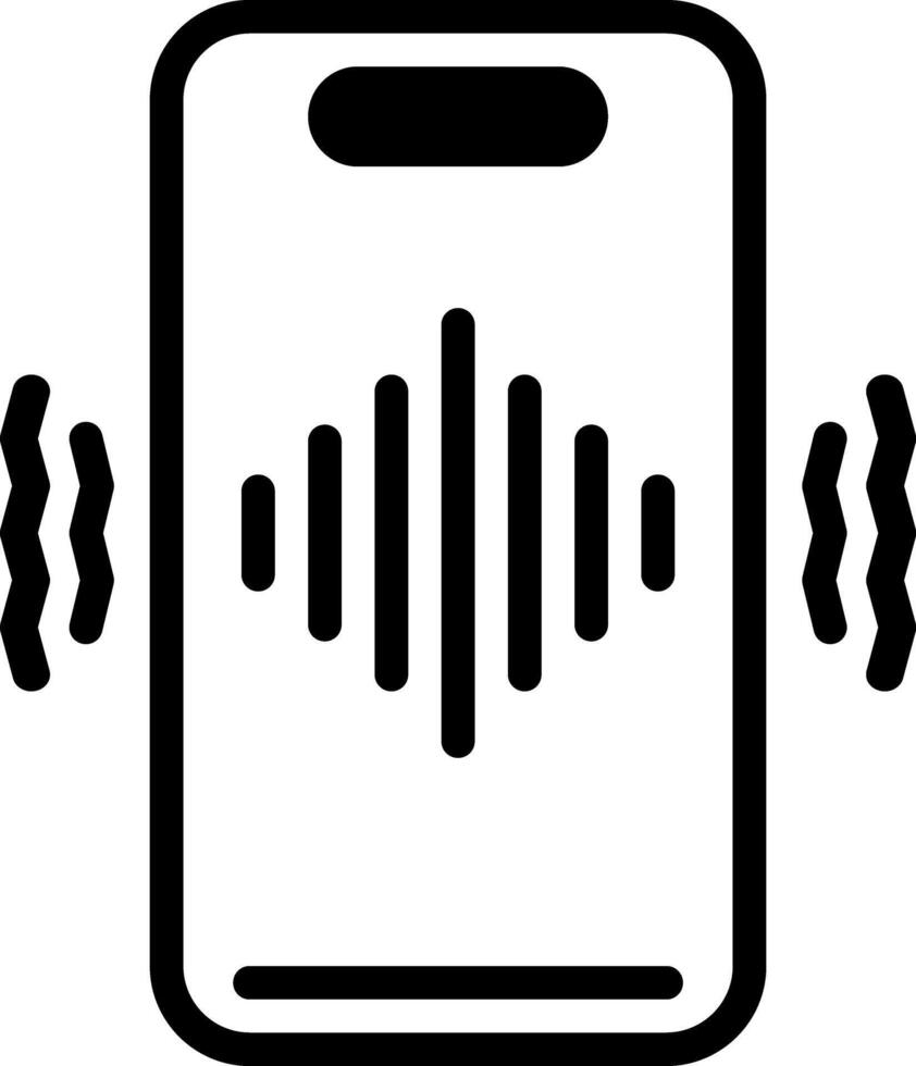 Solid black icon for vibrate vector
