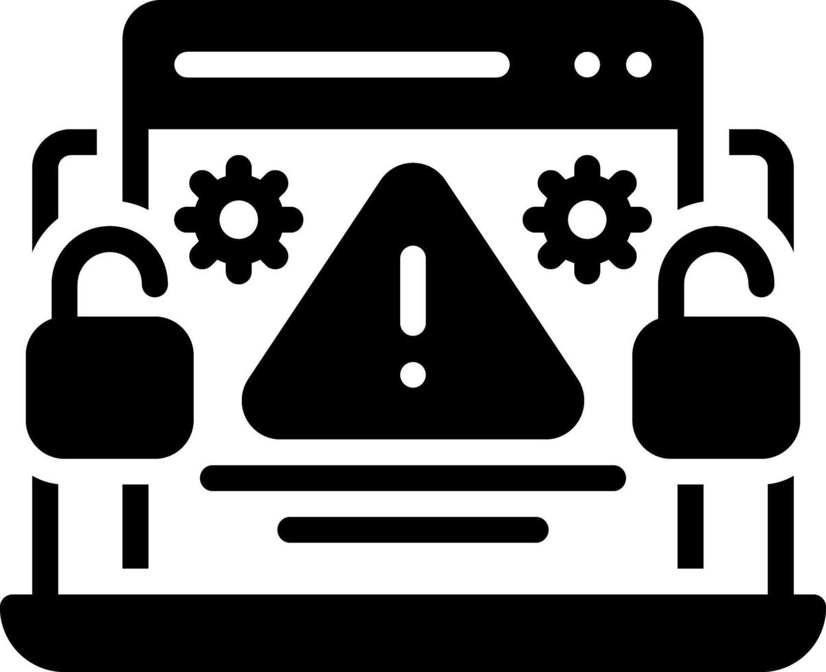 Solid black icon for hack vector