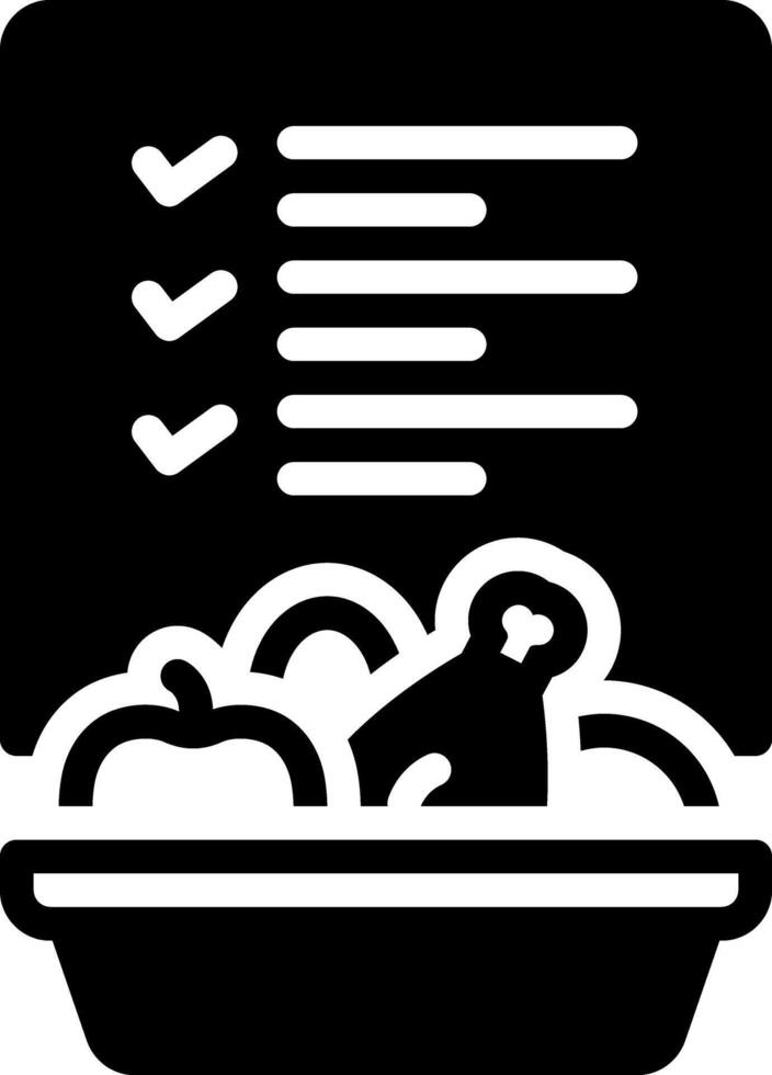 Solid black icon for food content vector
