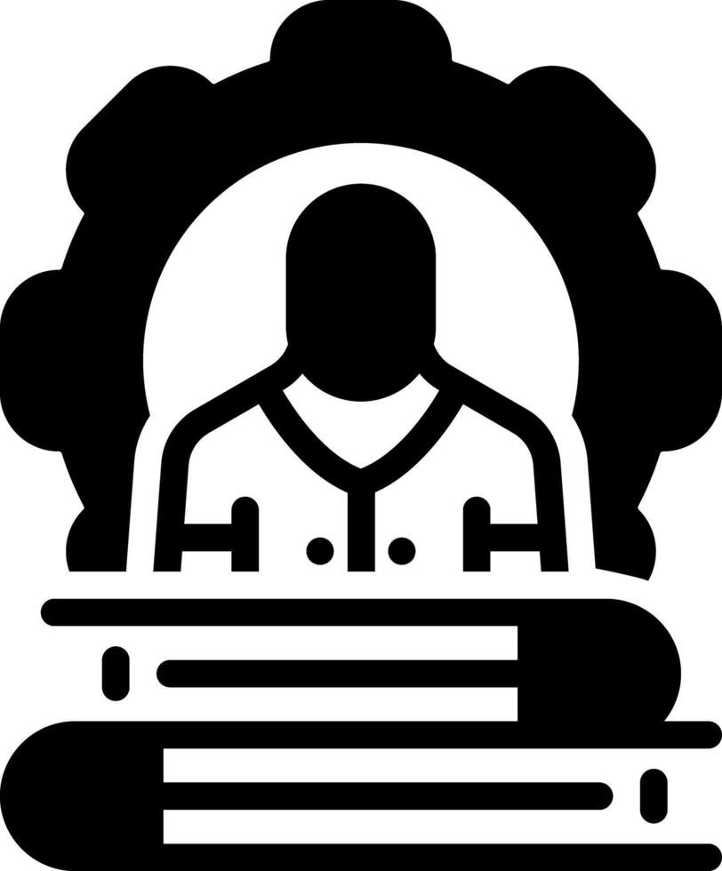 Solid black icon for skill vector
