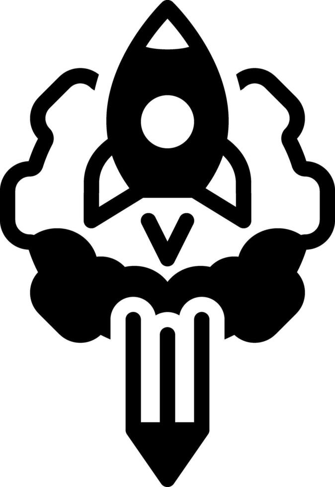 Solid black icon for creativity vector