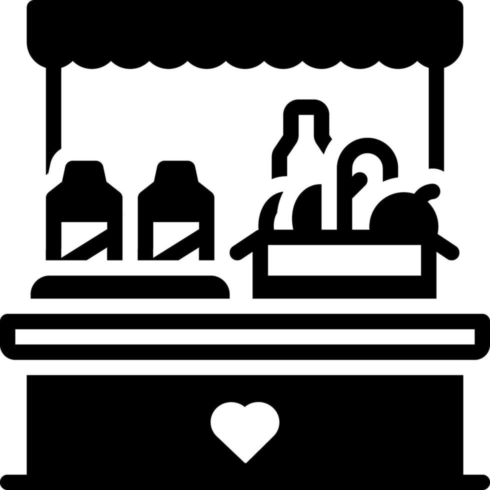 Solid black icon for food bank vector