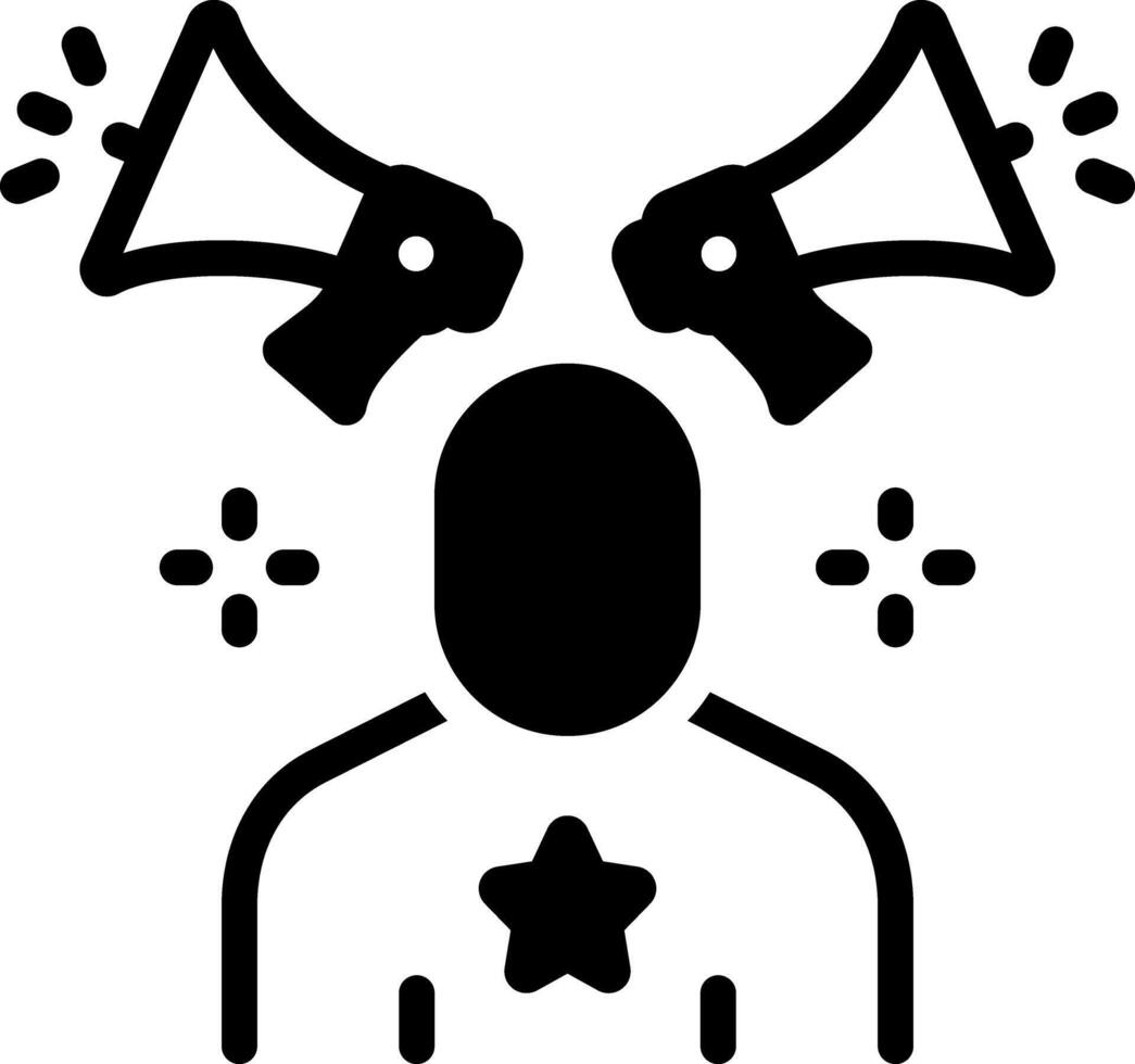 Solid black icon for ambassador vector