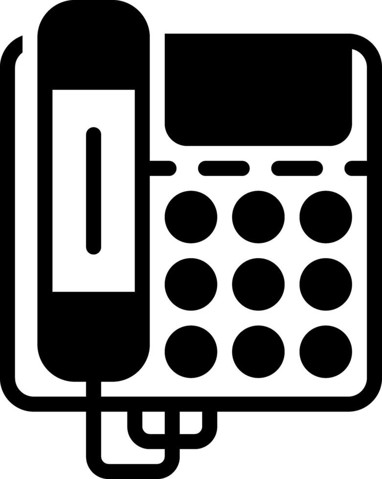 Solid black icon for telephone vector