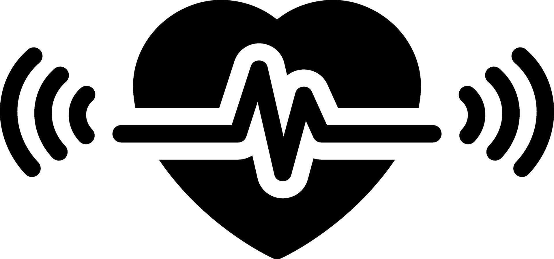 Solid black icon for beating heart vector