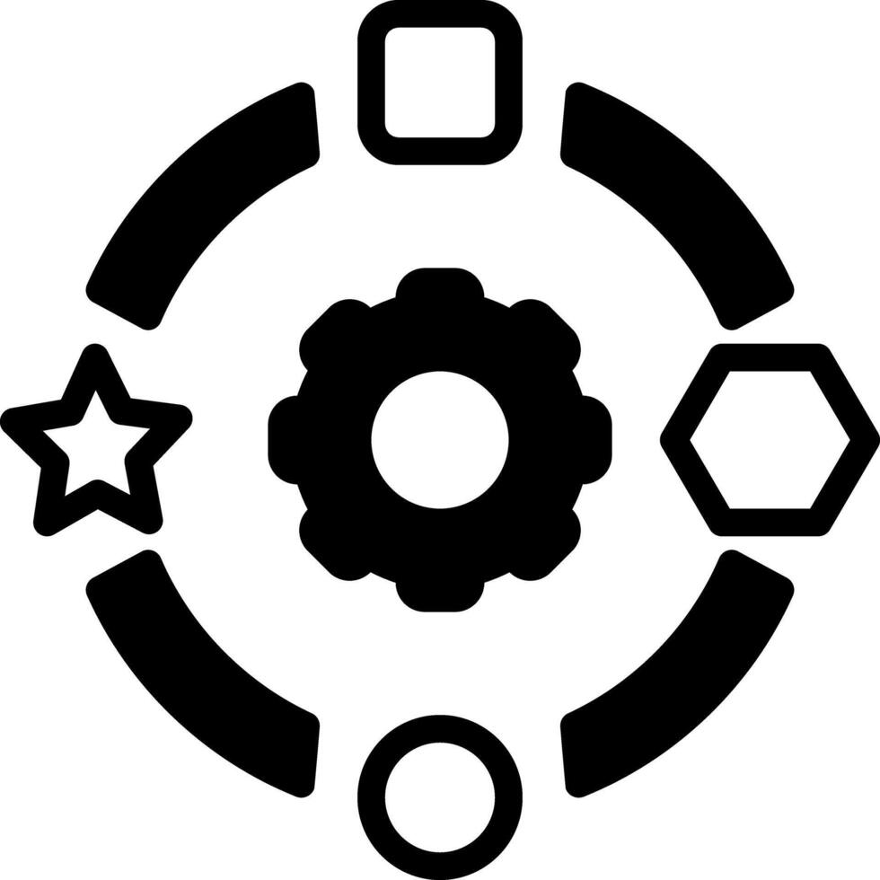 Solid black icon for adaptability vector