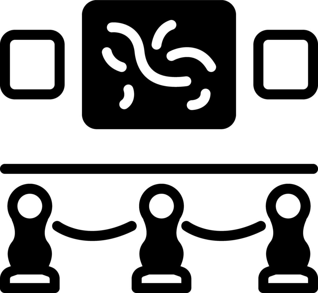 Solid black icon for exhibition vector