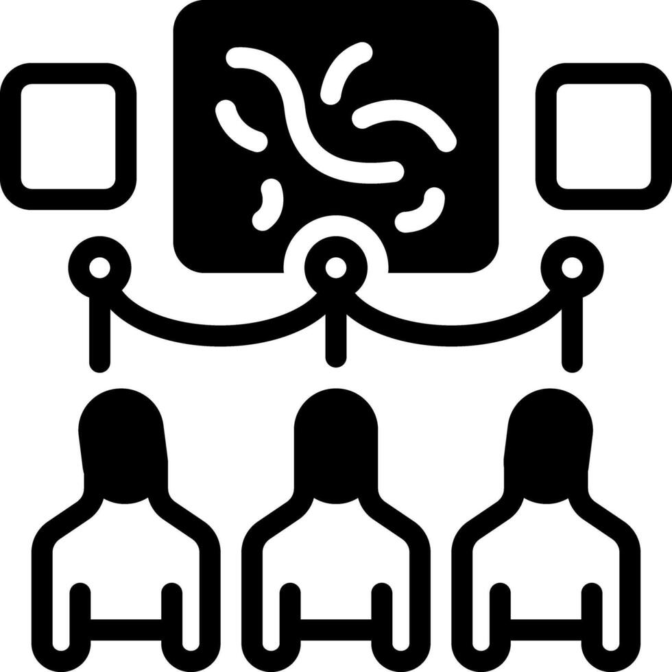 Solid black icon for visitors vector