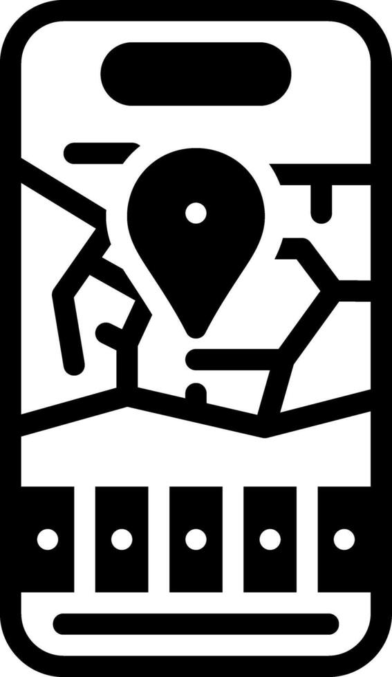 Solid black icon for location vector