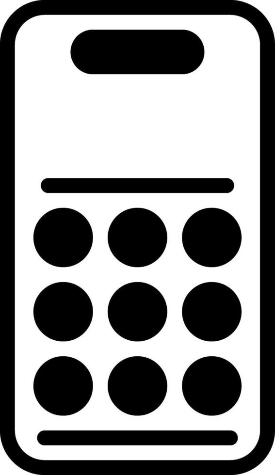Solid black icon for dial vector