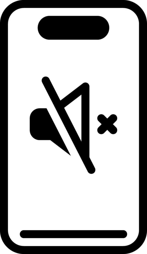 Solid black icon for silence vector