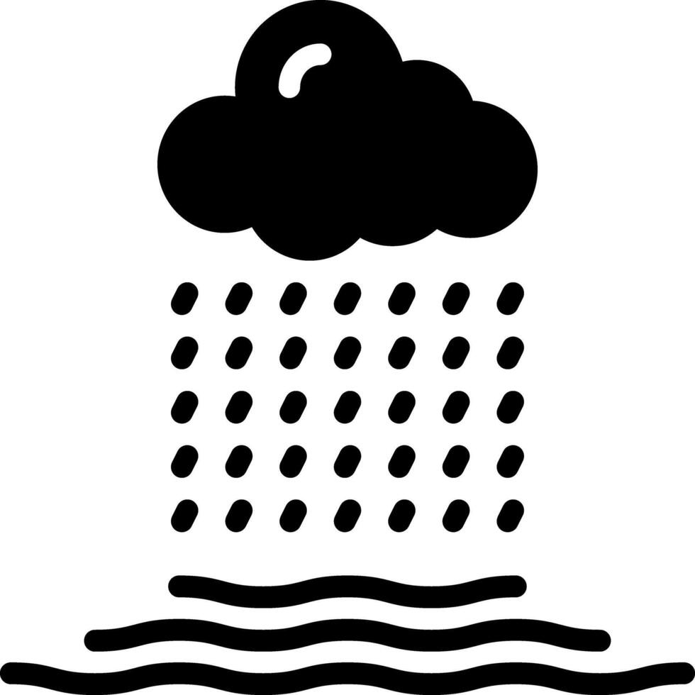 Solid black icon for rainy vector