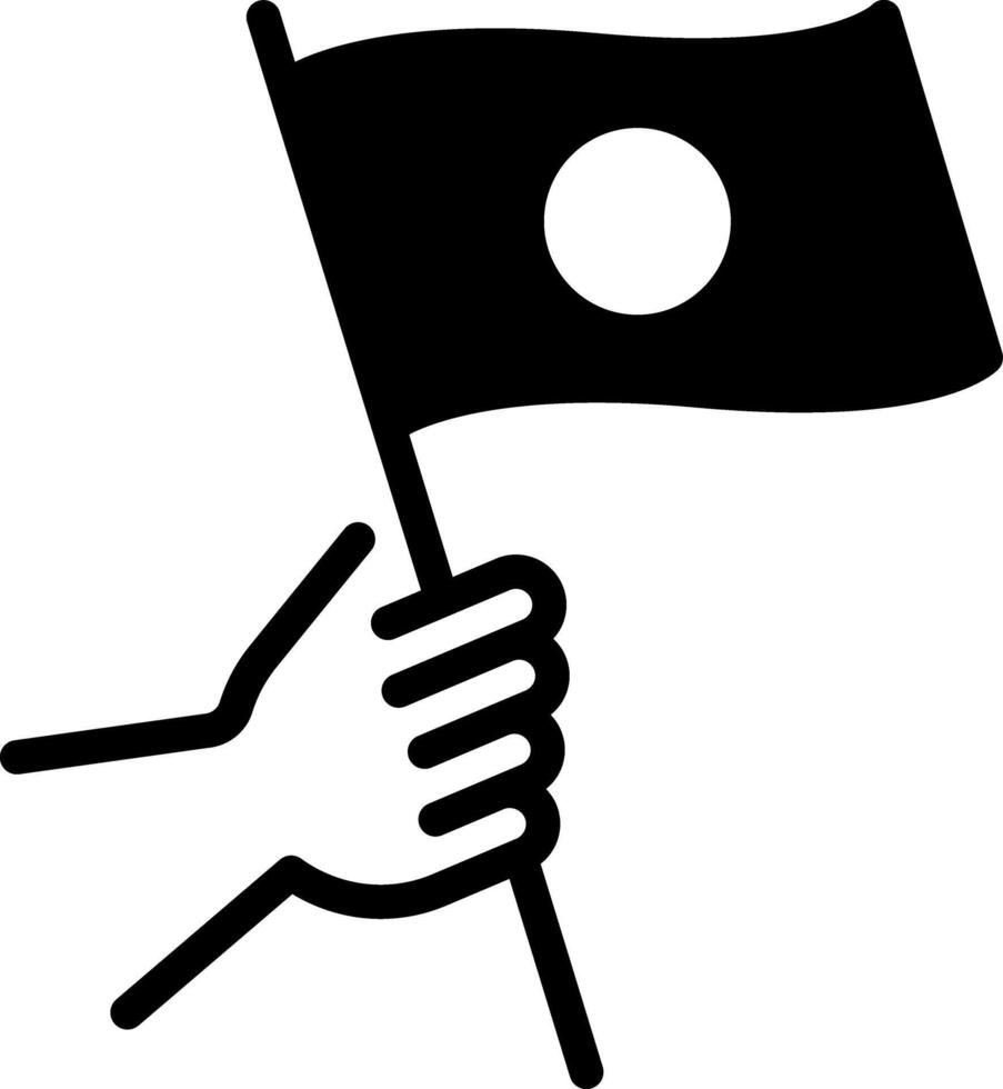 Solid black icon for patriotism vector