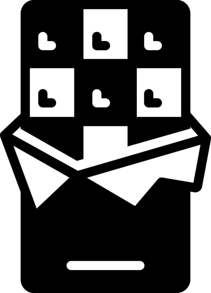 Solid black icon for chocolate vector