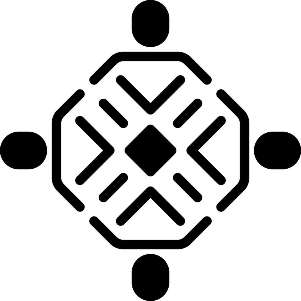 Solid black icon for solidarity vector