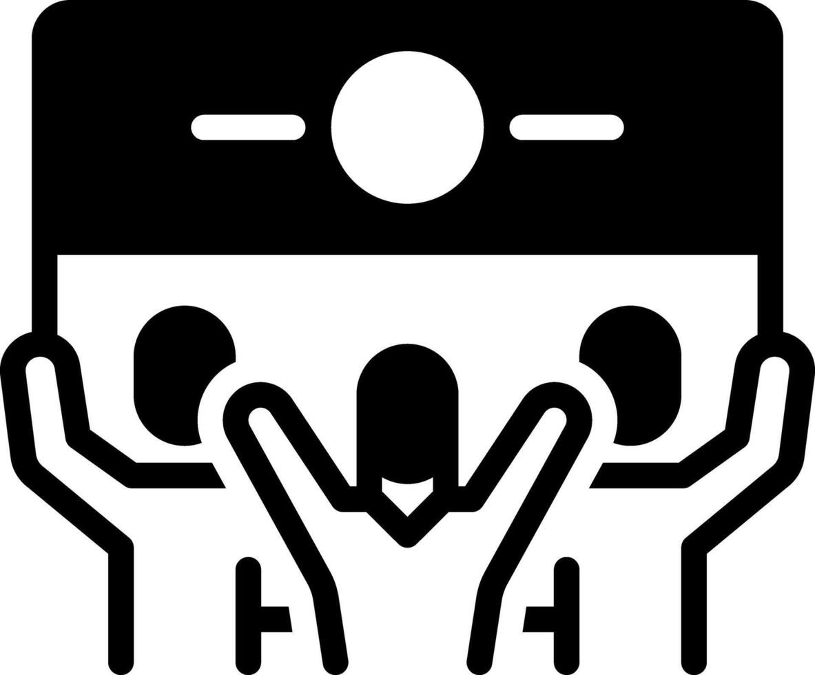 Solid black icon for protest vector