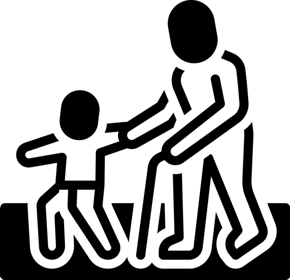 Solid black icon for help vector