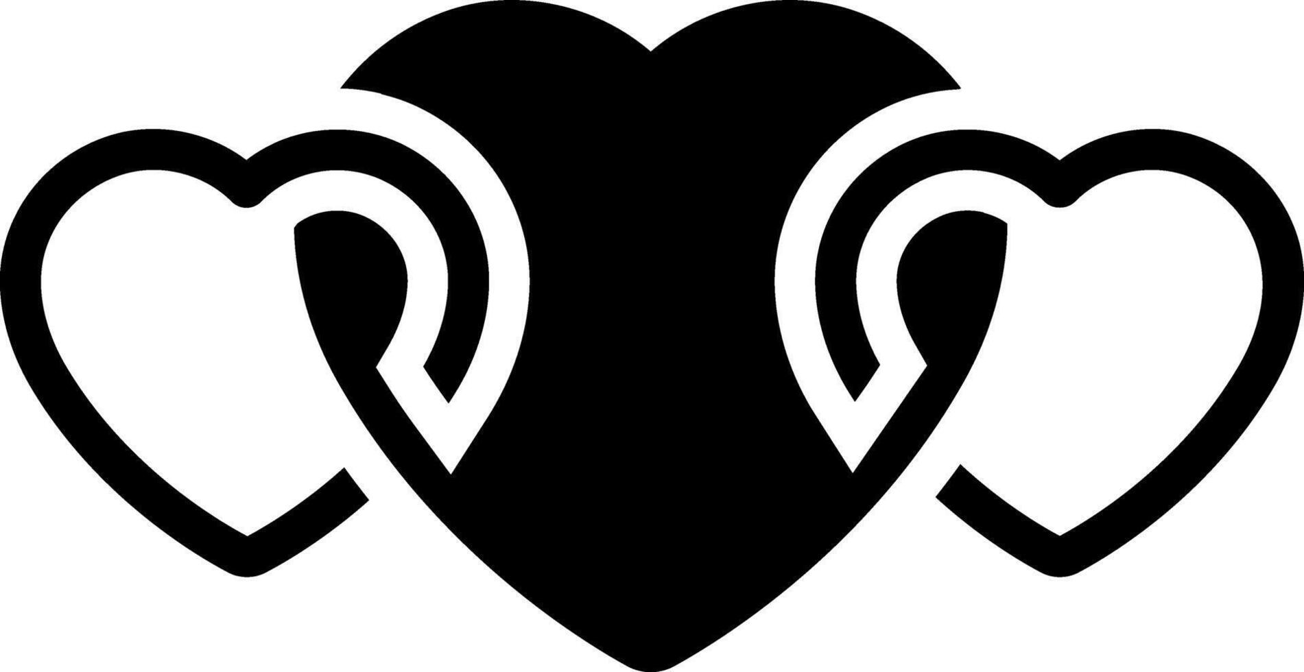 Solid black icon for heart vector