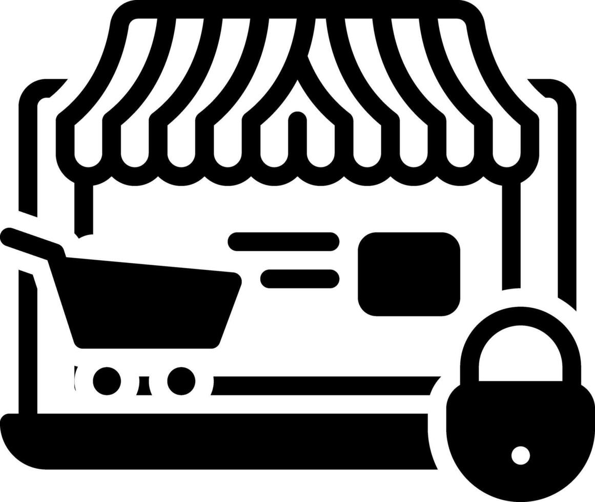 Solid black icon for safe online vector