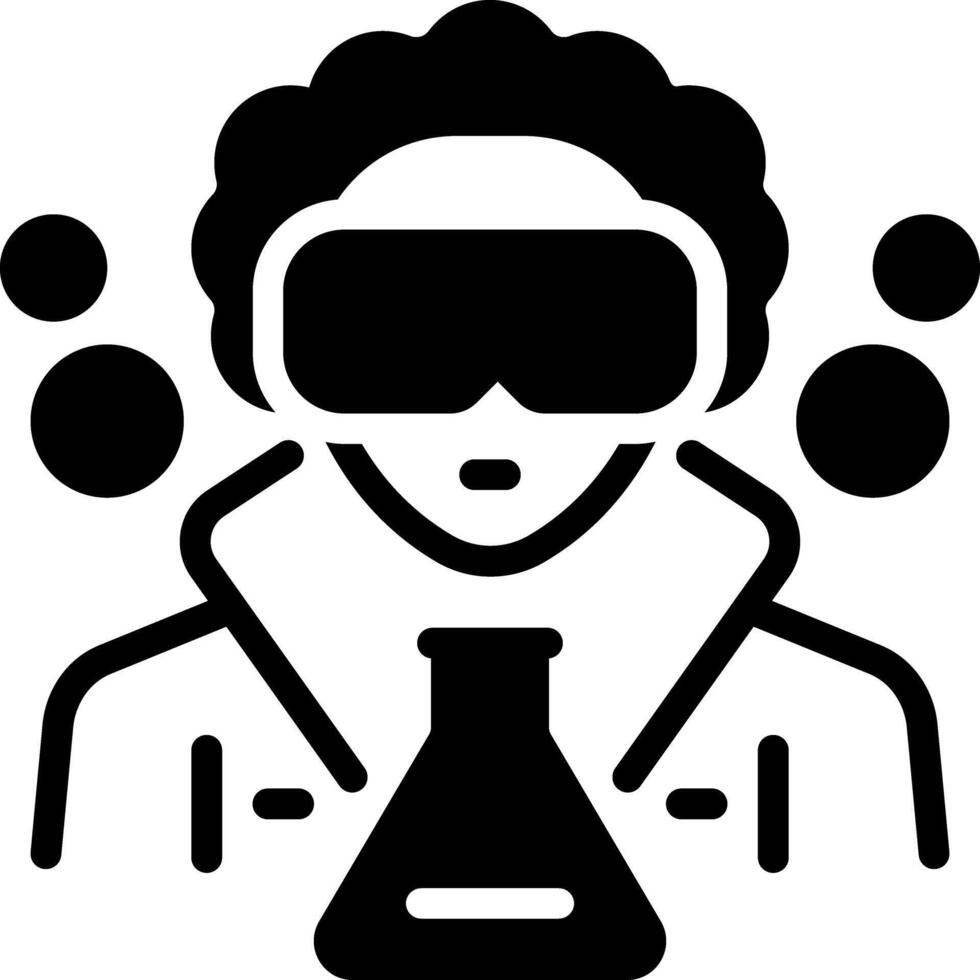 Solid black icon for scientist vector