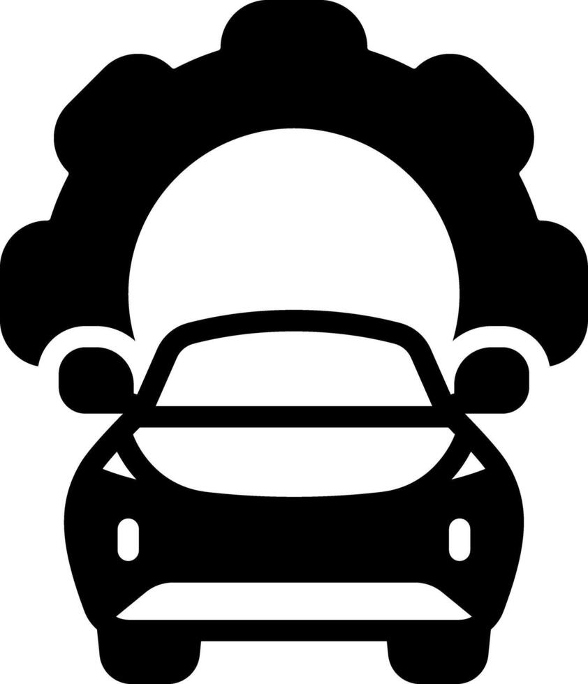 Solid black icon for sevice vector