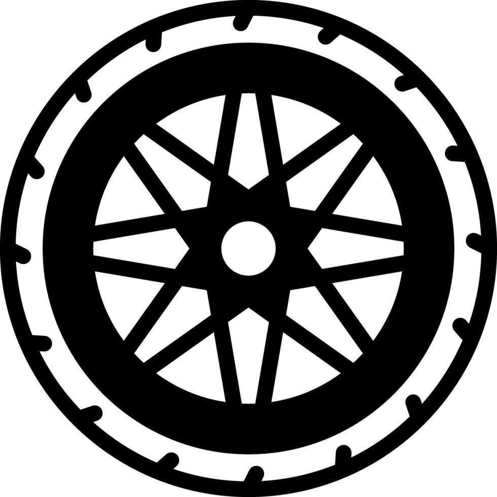 Solid black icon for wheel vector