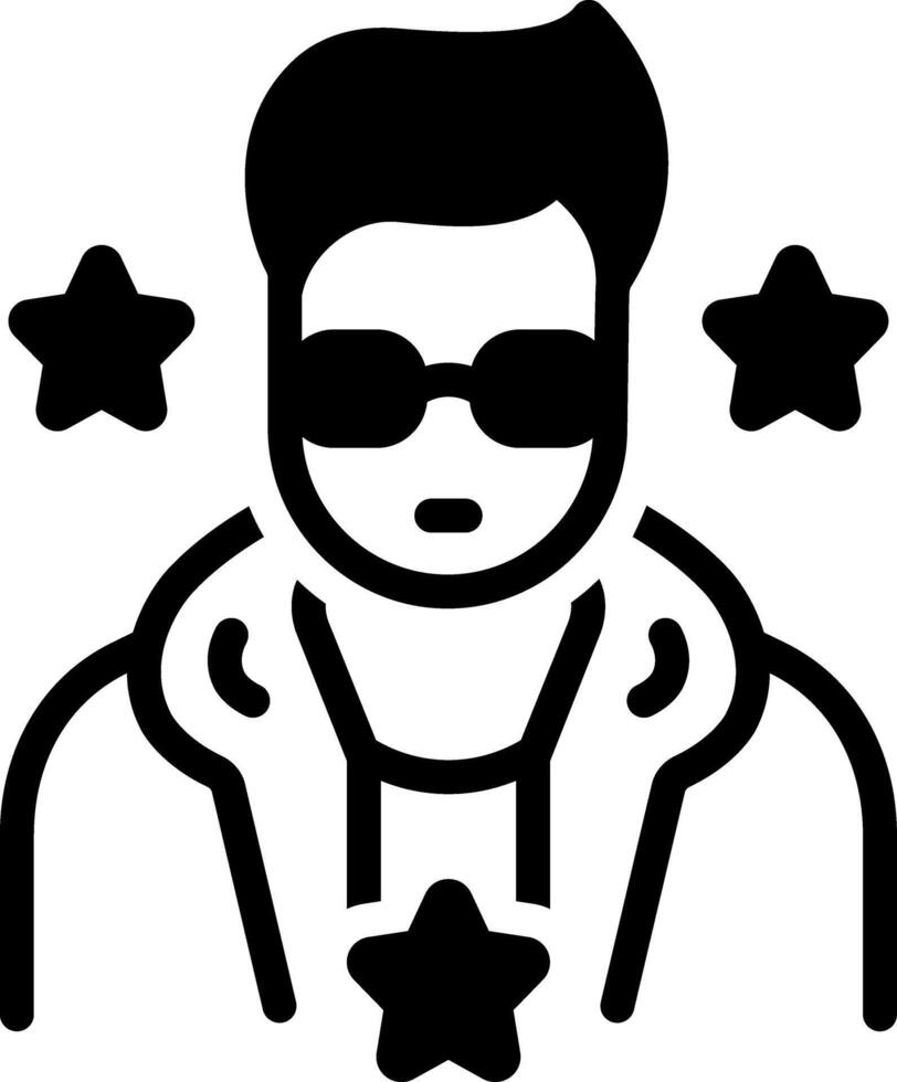 Solid black icon for celebrity vector