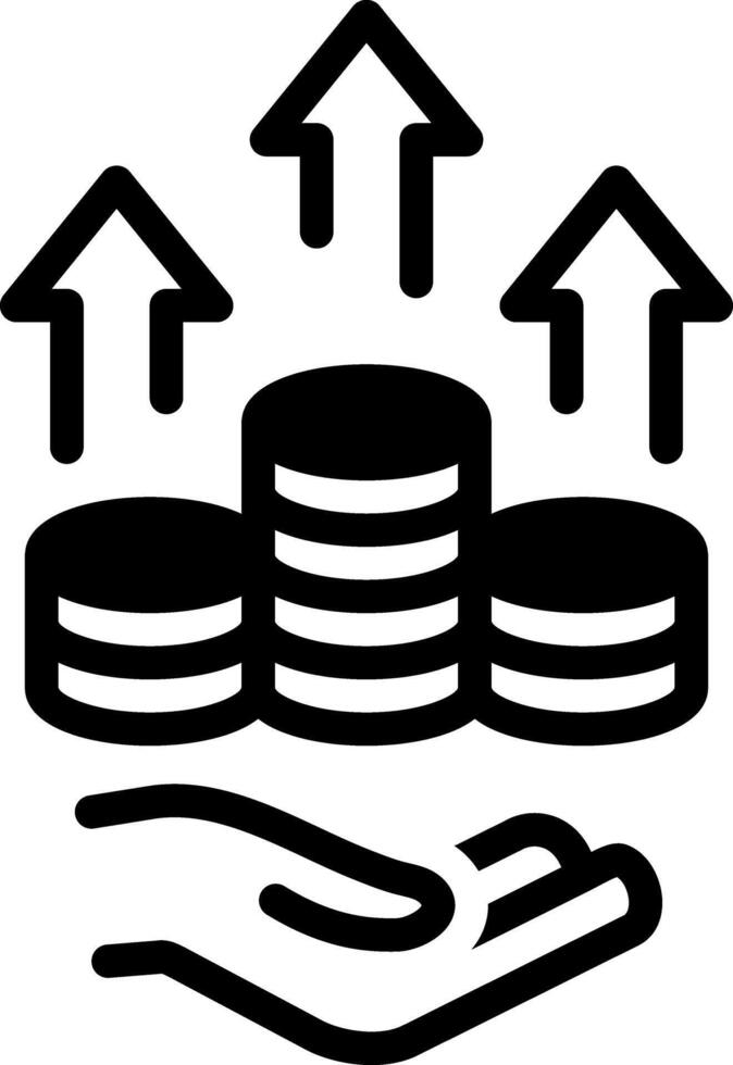 Solid black icon for fund raising vector