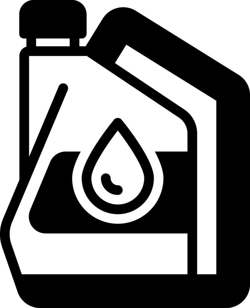 Solid black icon for oil canister vector