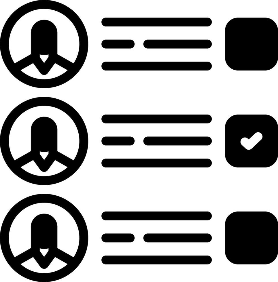 Solid black icon for choice vector