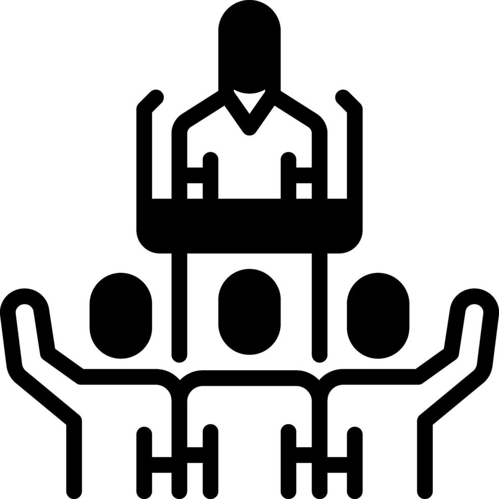 Solid black icon for supporters vector