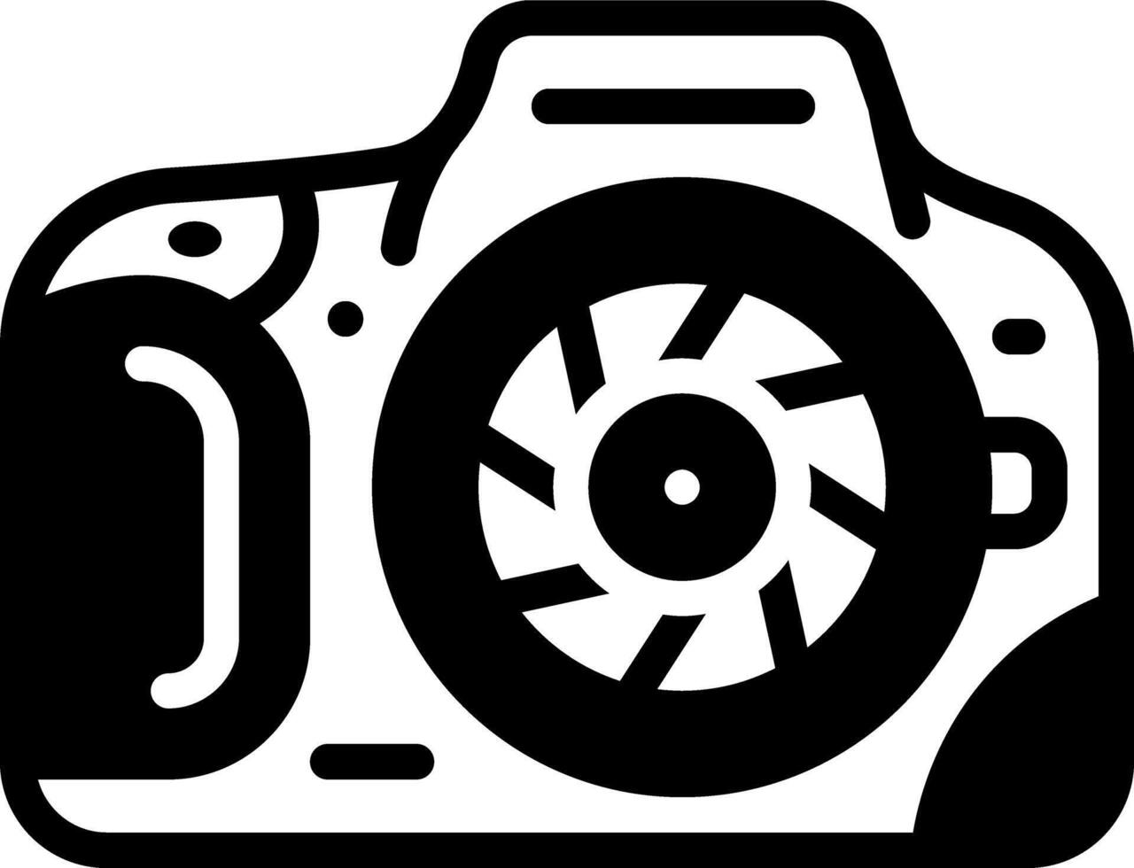 Solid black icon for camera vector