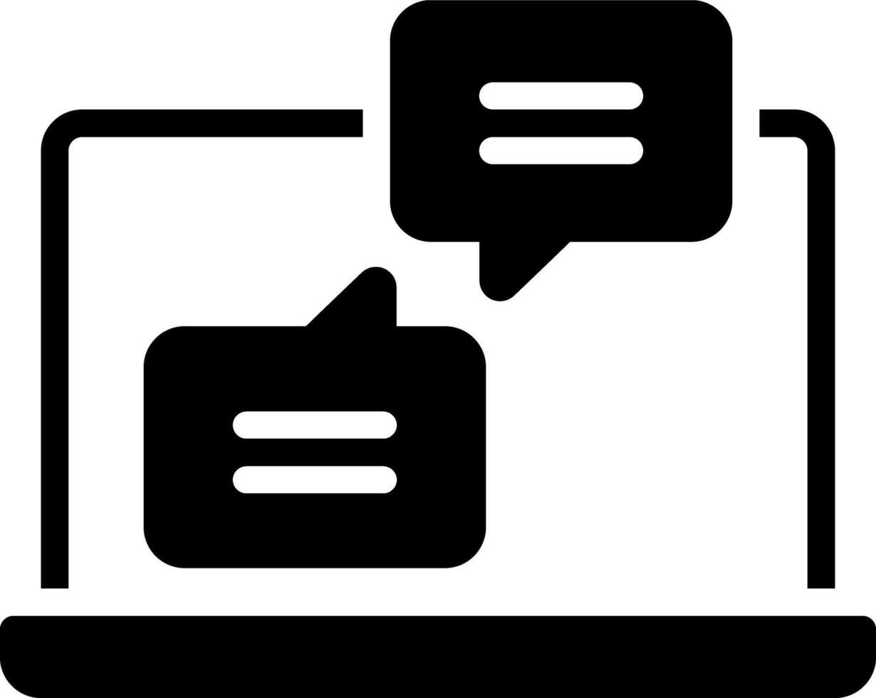 Solid black icon for live chat vector