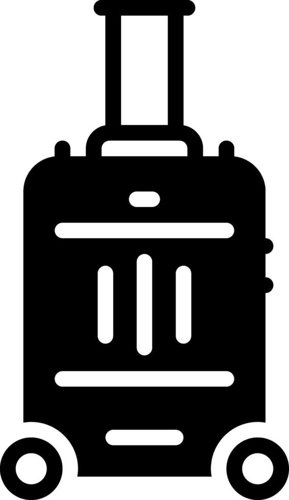 Solid black icon for suitcase vector