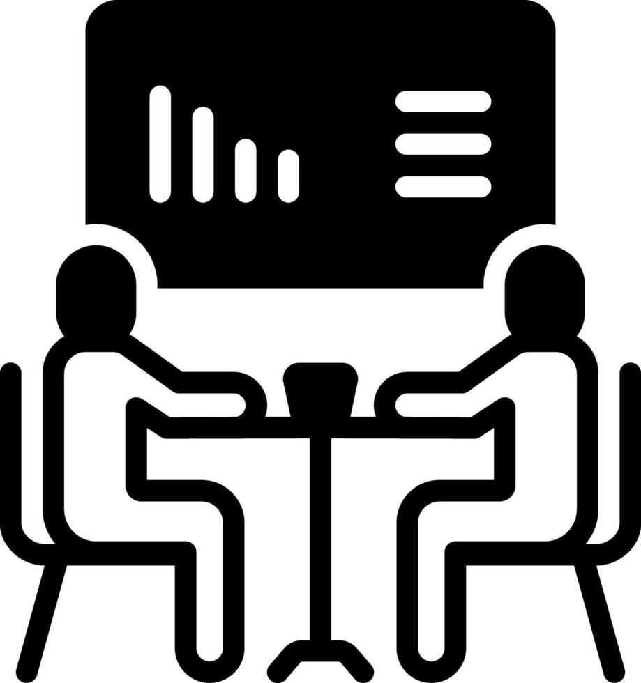 Solid black icon for business deal vector