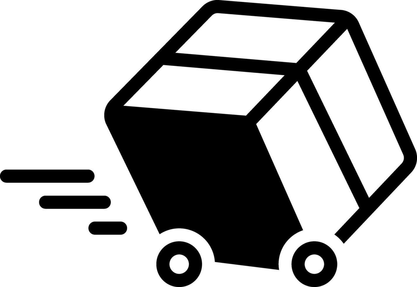 Solid black icon for box delivery vector