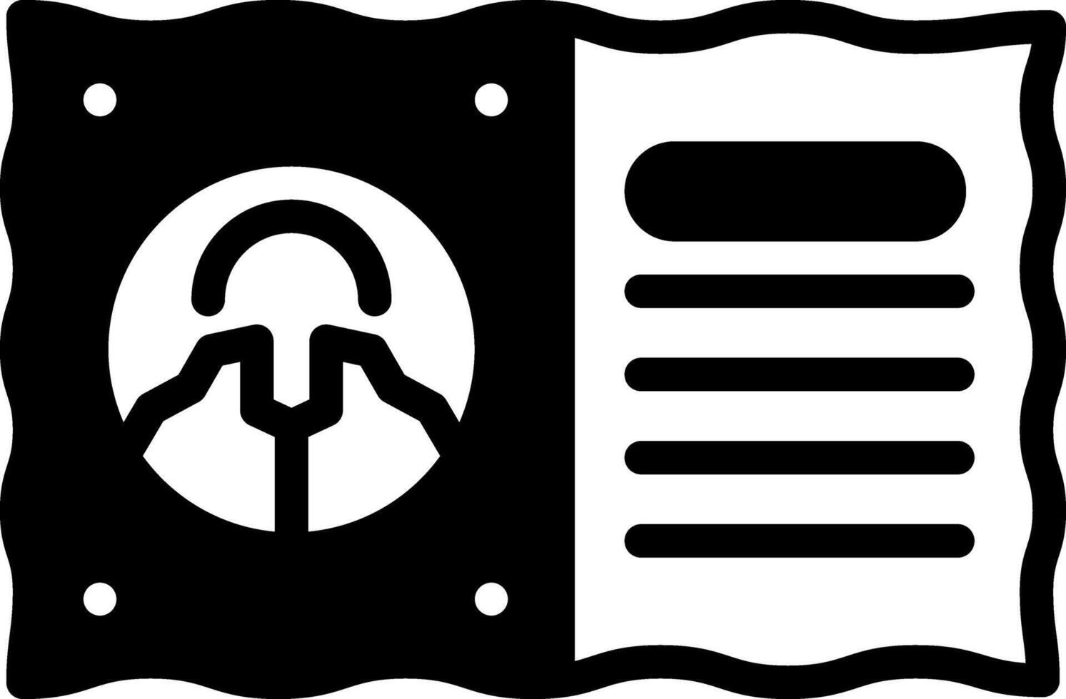Solid black icon for postcart vector