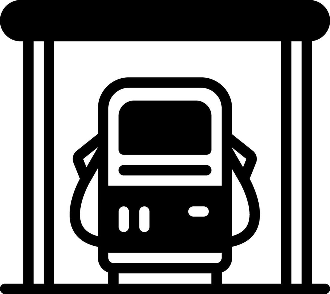 Solid black icon for gas pump vector