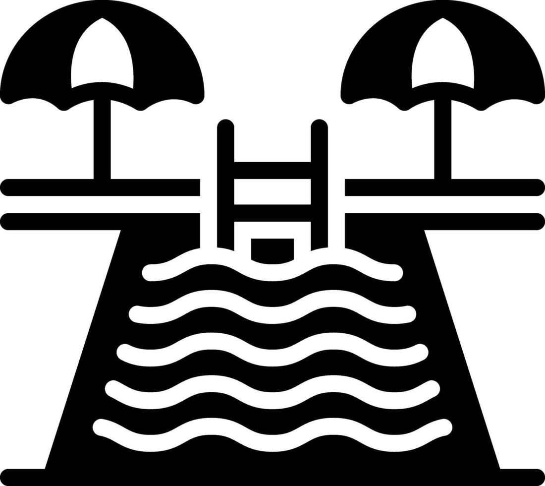 Solid black icon for pool vector