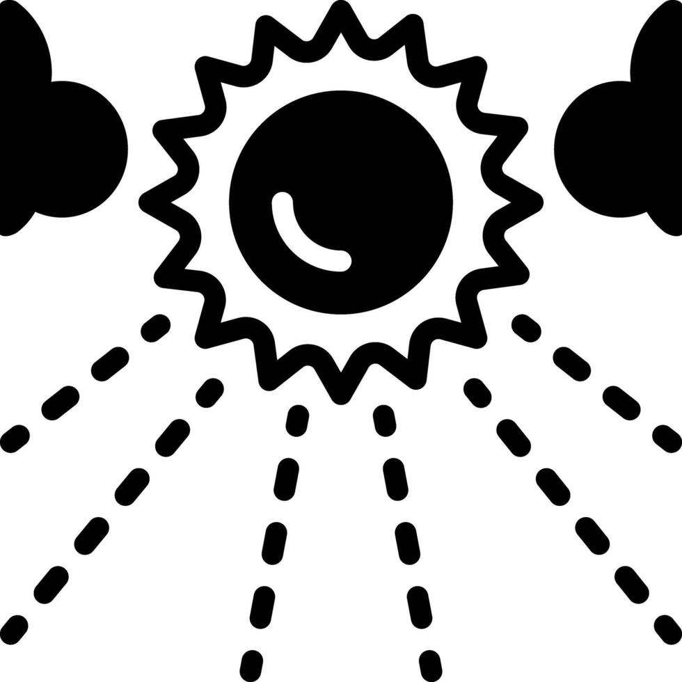 Solid black icon for sunny vector
