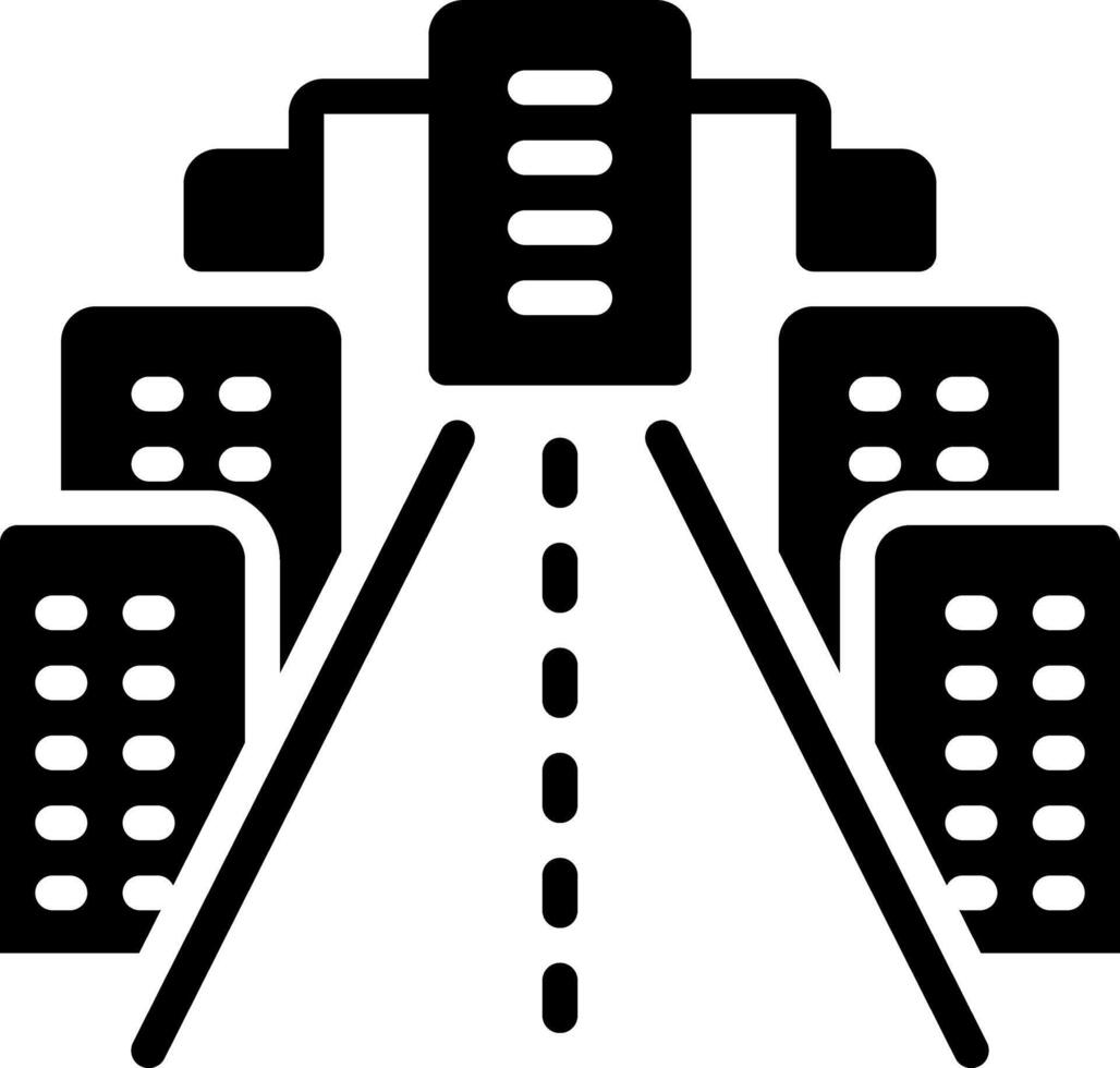 Solid black icon for street vector