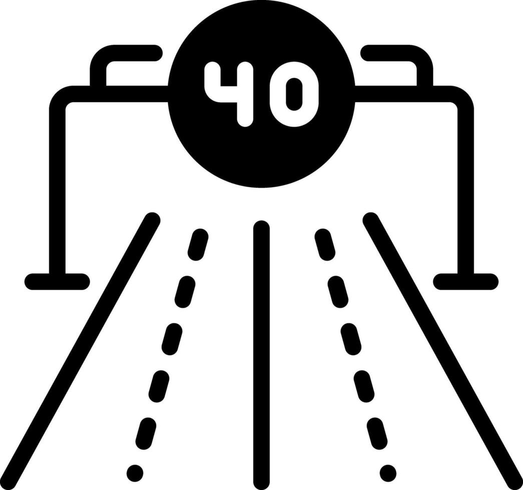 Solid black icon for speed limit vector