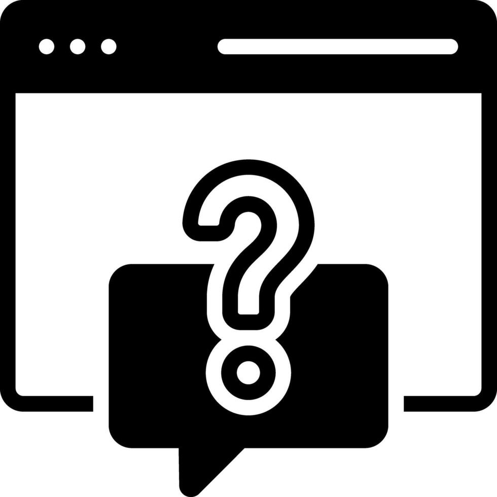 Solid black icon for faq vector