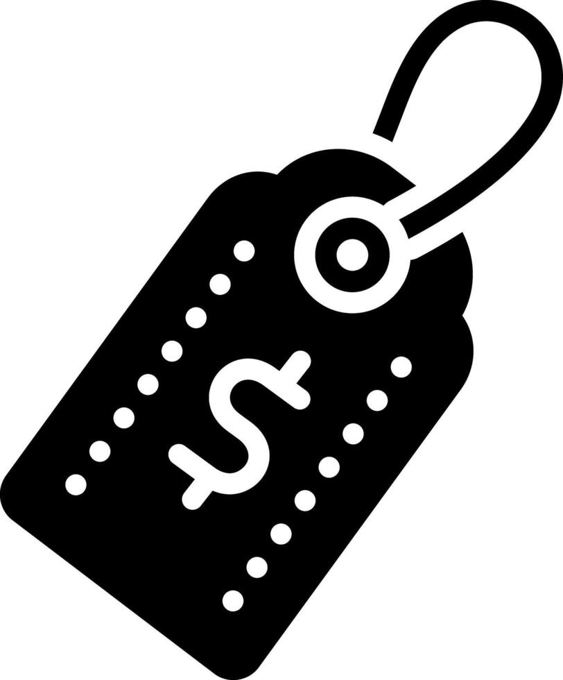 Solid black icon for price vector