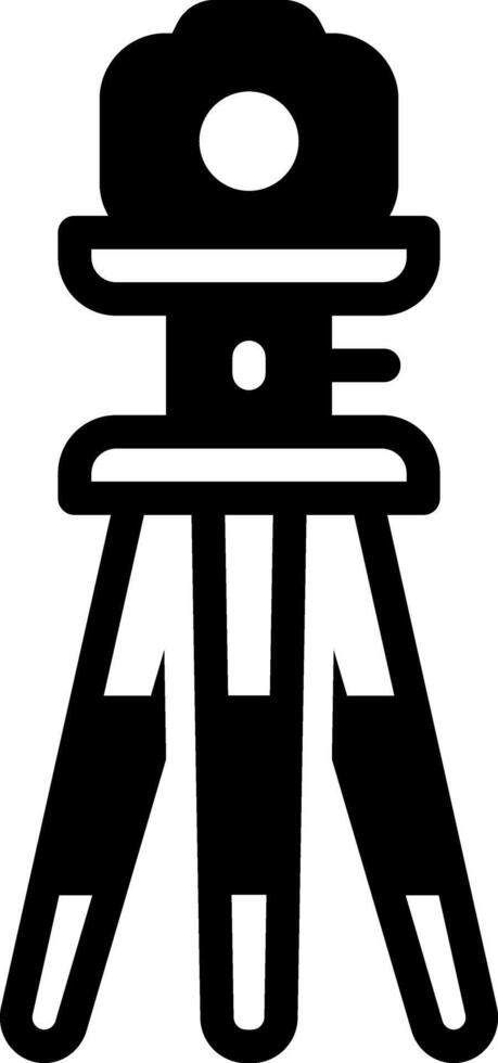 Solid black icon for tripod vector