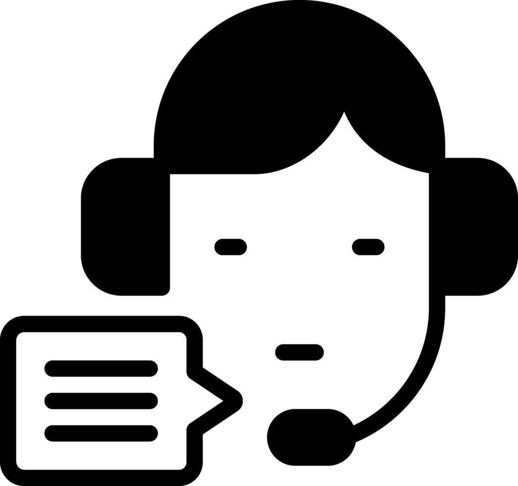 Solid black icon for customer service vector