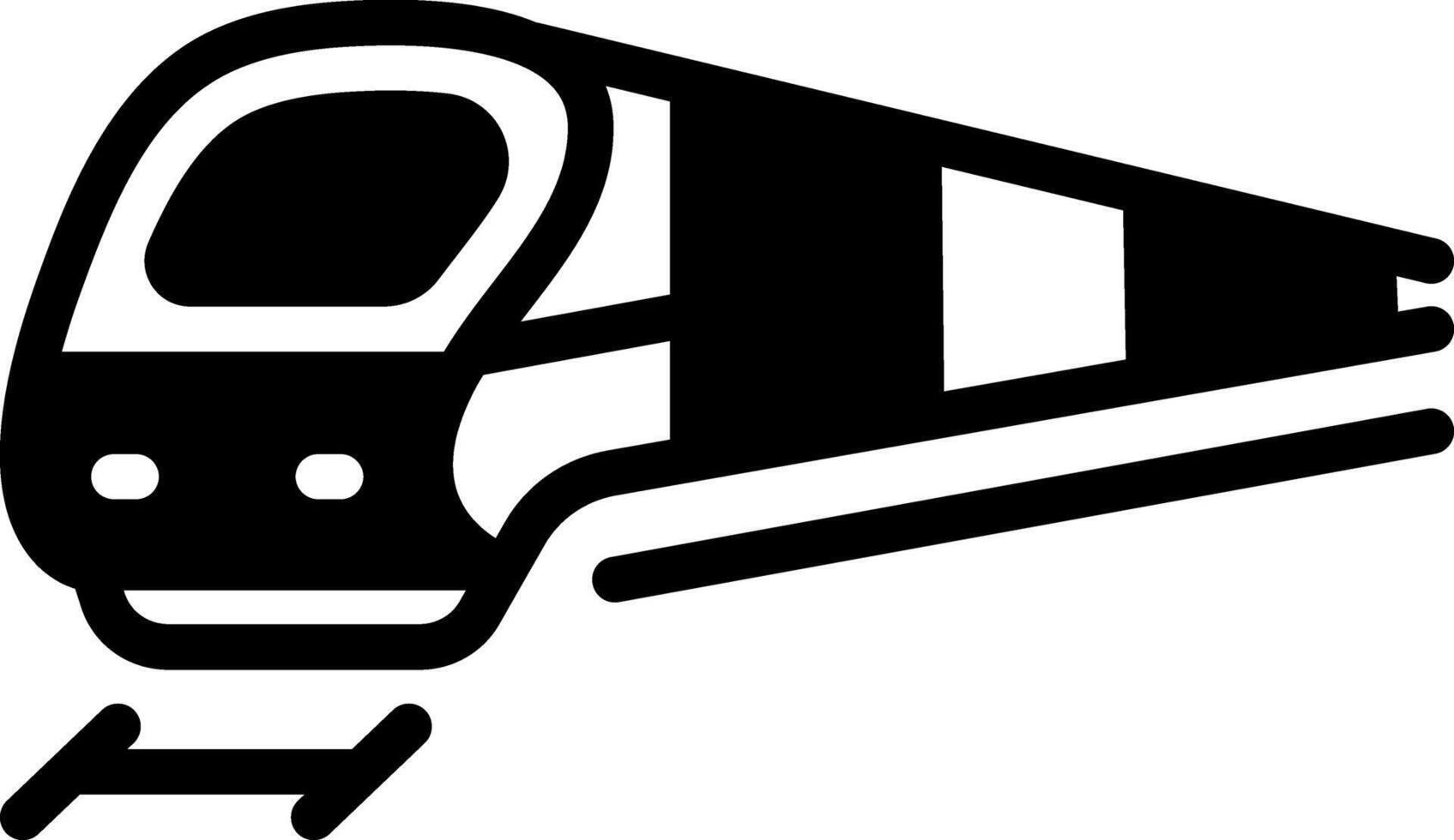 Solid black icon for train vector