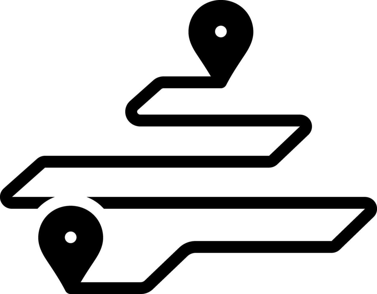 Solid black icon for itinerary vector