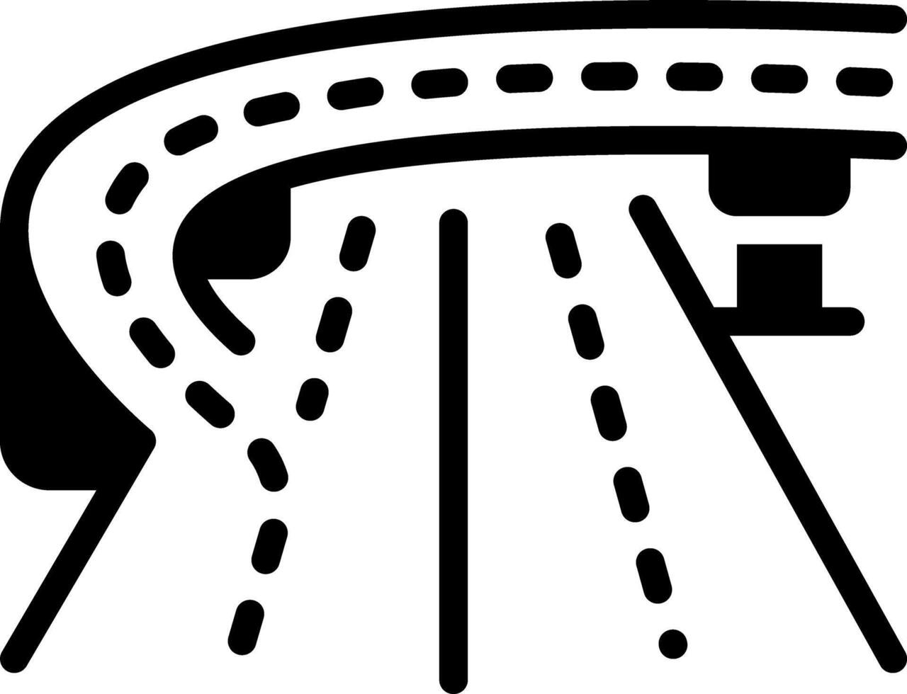 Solid black icon for highway vector